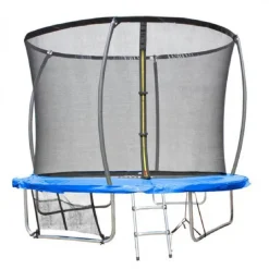 SOULET Cama elástica exterior de 305 cm con red, escalera y refuerzo de protección