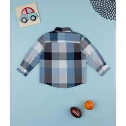 Prenatal Camisa a cuadros azul para niño