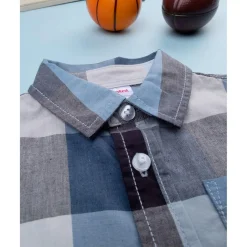 Prenatal Camisa a cuadros azul para niño