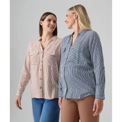 Prenatal Camisa premamá rayas blancas y azules con bolsillos* Premamá·Moda|Moda·Camisas Y Blusas