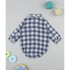 Prenatal Camisa-body de franela para niño a cuadros blanco y azul* Ropa Y Accesorios·Bodies|Recién Nacido·Ropa Y Accesorios