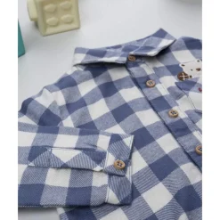 Prenatal Camisa-body de franela para niño a cuadros blanco y azul* Ropa Y Accesorios·Bodies|Recién Nacido·Ropa Y Accesorios