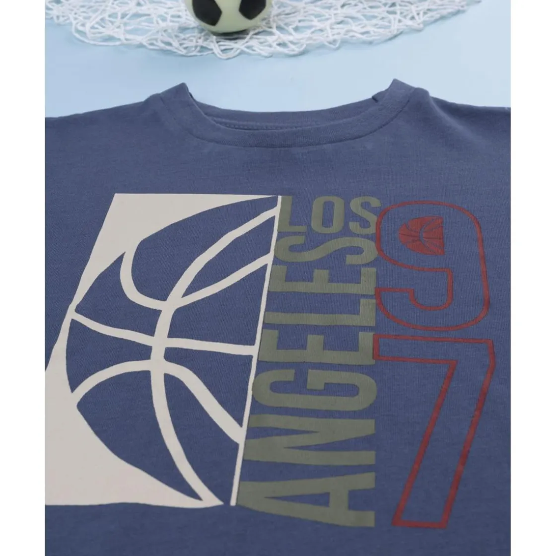 Prenatal Camiseta azul estampada para niño