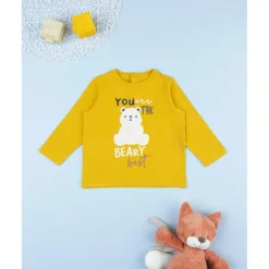 Prenatal Camiseta bebé amarilla con estampado osito