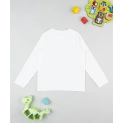 Prenatal Camiseta blanca de manga larga para niño con estampado de oso