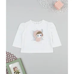 Prenatal Camiseta blanca de niña con estampado