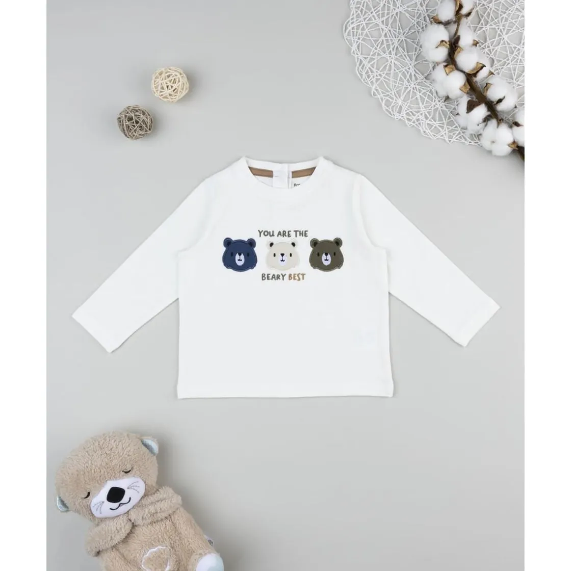 Prenatal Camiseta blanca de niño con tres osos