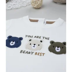 Prenatal Camiseta blanca de niño con tres osos