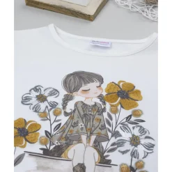 Prenatal Camiseta blanca niña con bordados florales* Niña·Niña 2-10 Años|Niña 2-10 Años·Camisas Y Camisetas