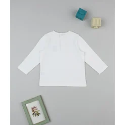 Prenatal Camiseta básica infantil blanca con parche de osito* Niño·Bebé Niño 3-36 Meses|Bebé Niño 3-36 Meses·Camisas Y Camisetas