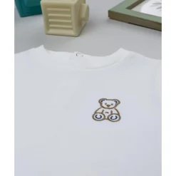 Prenatal Camiseta básica infantil blanca con parche de osito* Niño·Bebé Niño 3-36 Meses|Bebé Niño 3-36 Meses·Camisas Y Camisetas