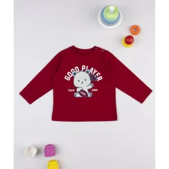 Prenatal Camiseta burdeos con estampado "Good Player"