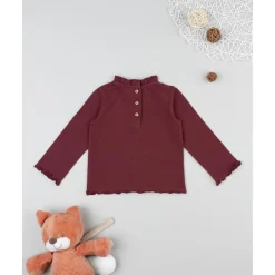 Prenatal Camiseta burdeos de manga larga con oso para niña* Niña·Bebé Niña 3-36 Meses|Bebé Niña 3-36 Meses·Camisas Y Camisetas