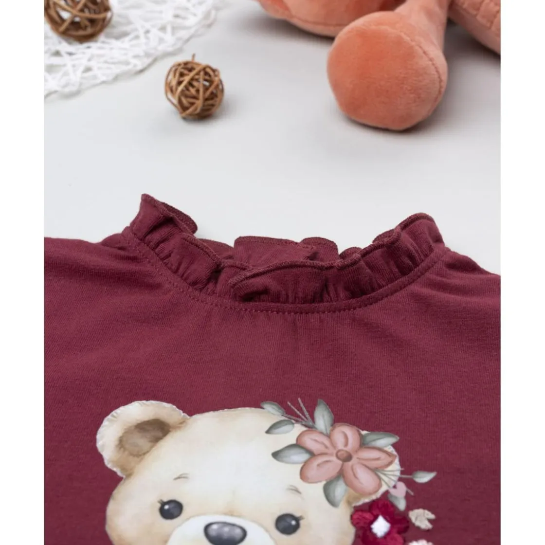 Prenatal Camiseta burdeos de manga larga con oso para niña* Niña·Bebé Niña 3-36 Meses|Bebé Niña 3-36 Meses·Camisas Y Camisetas