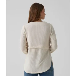 Prenatal Camiseta de lactancia y premamá en tejido waffle color crema* Premamá·Moda|Moda·Camisetas