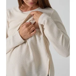 Prenatal Camiseta de lactancia y premamá en tejido waffle color crema* Premamá·Moda|Moda·Camisetas