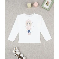 Prenatal Camiseta de niña blanca con estampado de unicornio