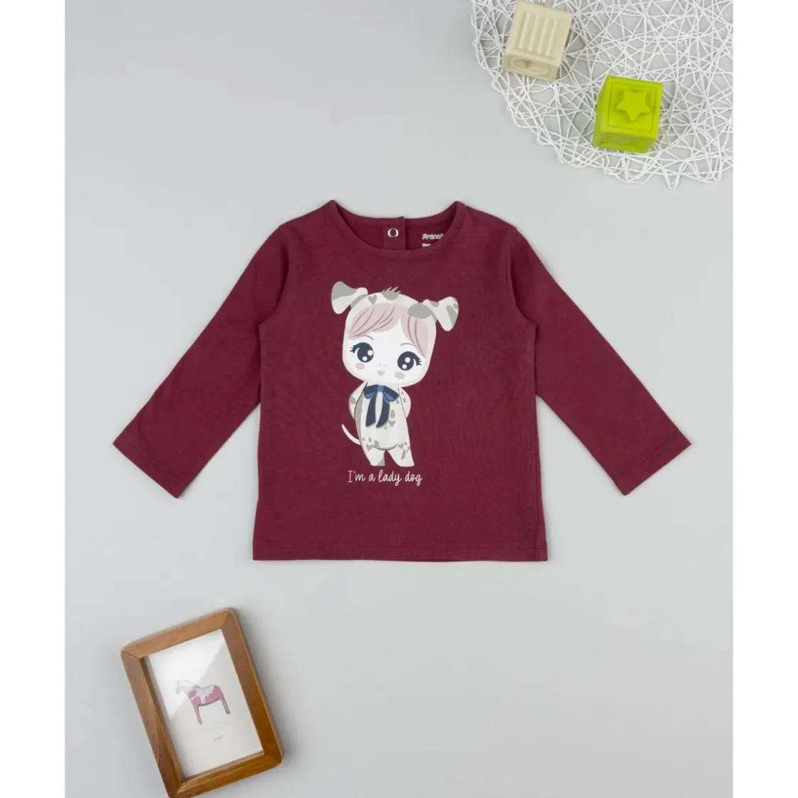 Prenatal Camiseta de niña burdeos Lady Dog* Niña·Bebé Niña 3-36 Meses|Bebé Niña 3-36 Meses·Camisas Y Camisetas