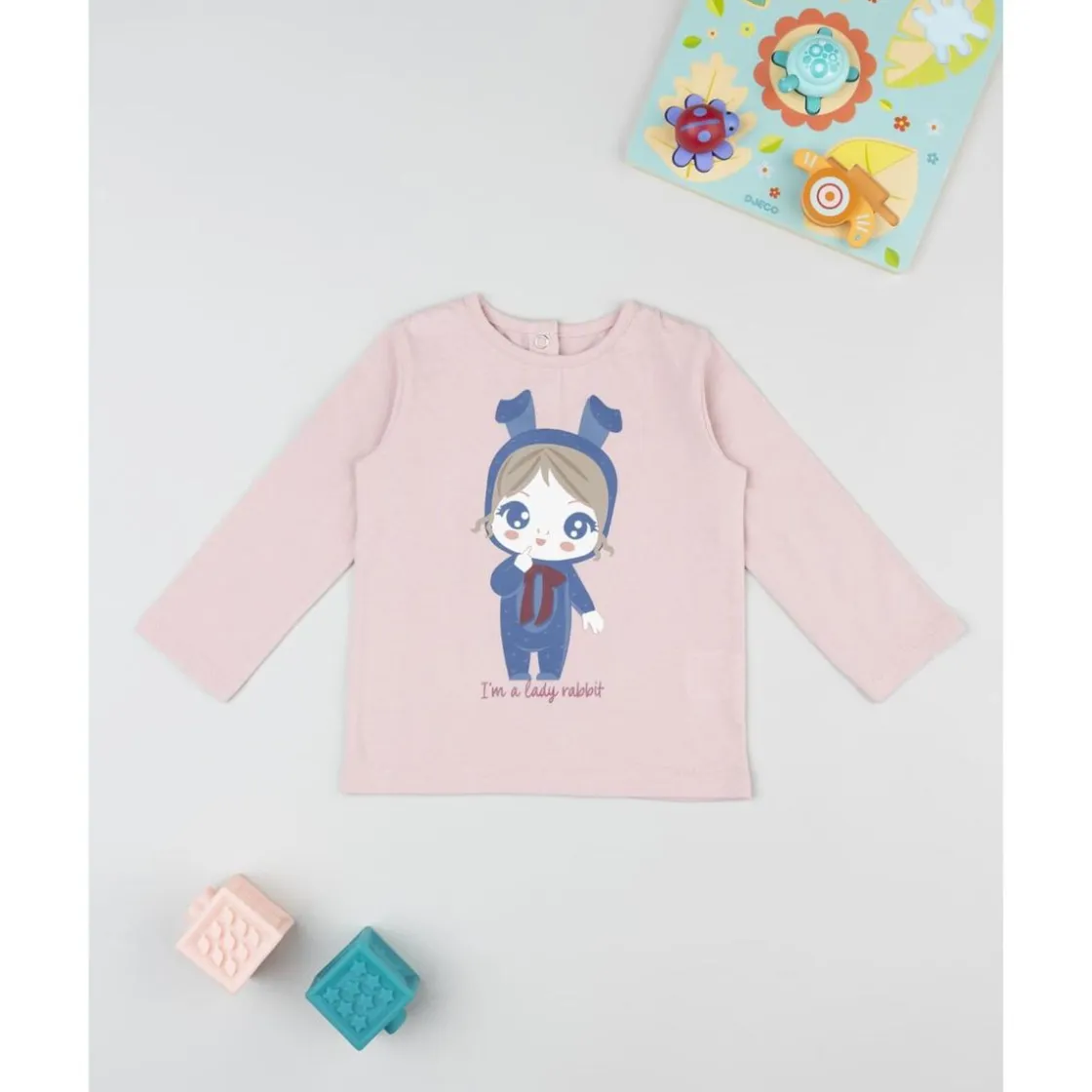Prenatal Camiseta de niña rosa Lady Rabbit* Niña·Bebé Niña 3-36 Meses|Bebé Niña 3-36 Meses·Camisas Y Camisetas