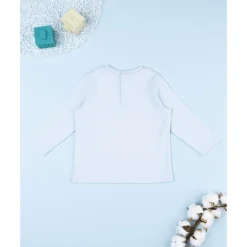 Prenatal Camiseta de niño azul con parche de oso