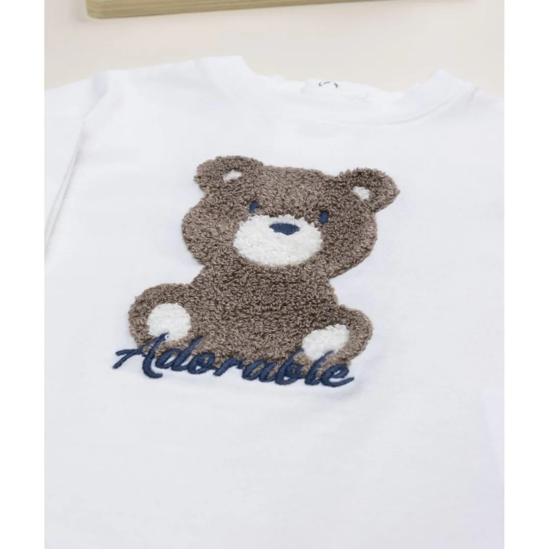 Prenatal Camiseta infantil blanca con estampado de osito