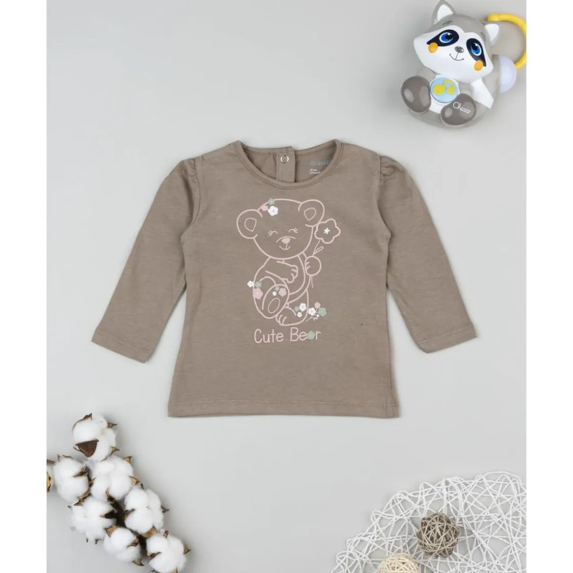 Prenatal Camiseta marrón de manga larga para niña con estampado "Cute Bear"* Niña·Bebé Niña 3-36 Meses|Bebé Niña 3-36 Meses·Camisas Y Camisetas