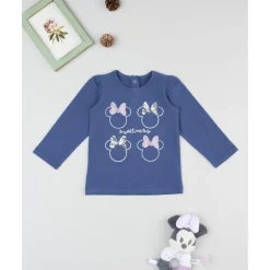Prenatal Camiseta niña azul Minnie* Bebé Niña 3-36 Meses·Camisas Y Camisetas|Niña·Bebé Niña 3-36 Meses