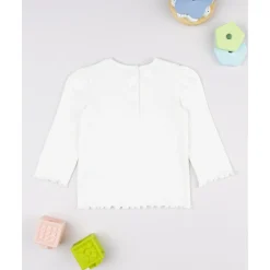 Prenatal Camiseta niña blanca canalé* Bebé Niña 3-36 Meses·Camisas Y Camisetas|Niña·Bebé Niña 3-36 Meses