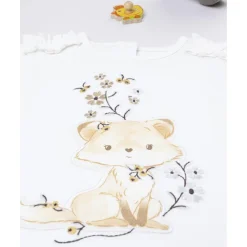 Prenatal Camiseta niña blanca con zorrito* Bebé Niña 3-36 Meses·Camisas Y Camisetas|Niña·Bebé Niña 3-36 Meses