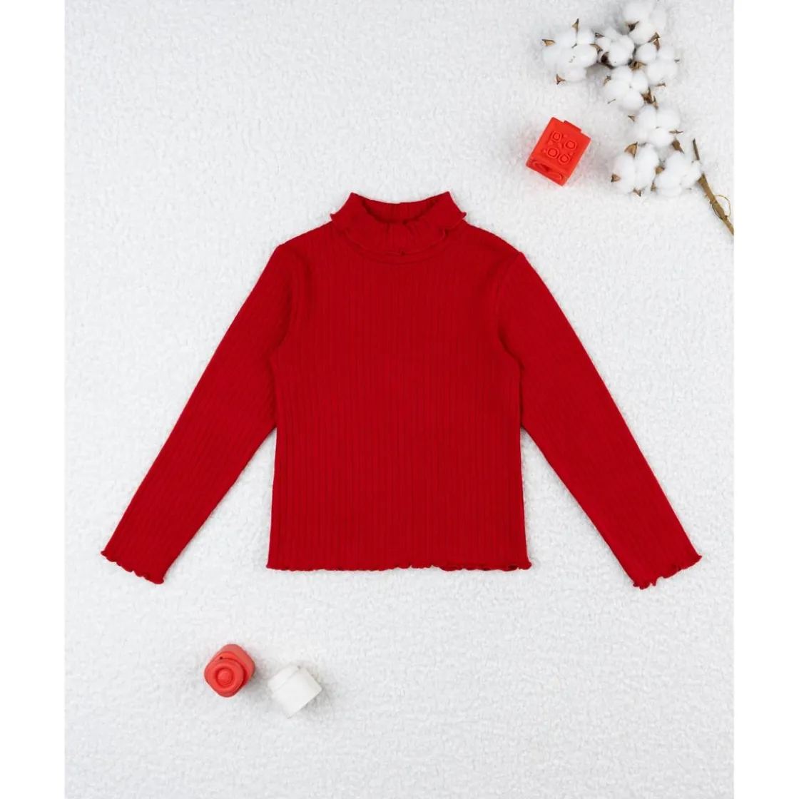 Prenatal Camiseta niña roja de canalé* Niña·Niña 2-10 Años|Niña 2-10 Años·Jerséis Y Sudaderas