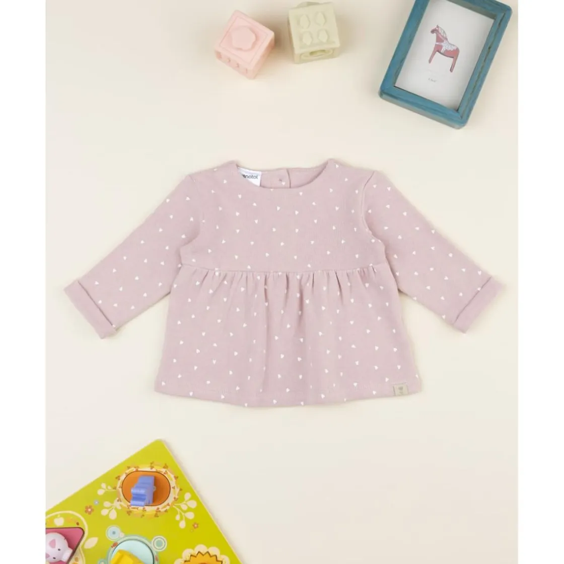 Prenatal Camiseta niña rosa con corazones