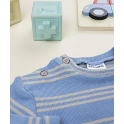 Prenatal Camiseta niño rayas azul y gris