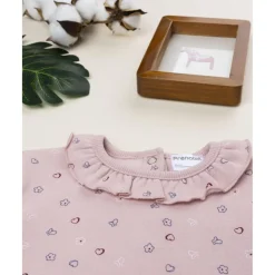 Prenatal Camiseta rosa de niña con corazones y volantes* Recién Nacido·Ropa Y Accesorios|Ropa Y Accesorios·Punto