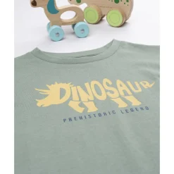 Prenatal Camiseta verde con estampado de dinosaurio