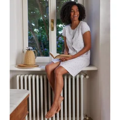 Prenatal Camisón de Maternidad con Estampado de Corazones