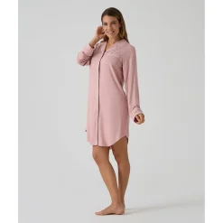 Prenatal Camisón premamá y de lactancia rosa con botones