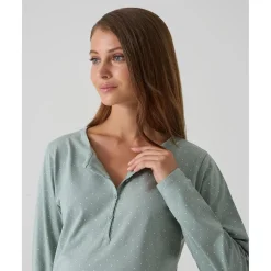 Prenatal Camisón verde con estampado de lunares