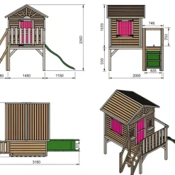 MASGAMES Casita Visby elevada 90 cm Rosa* Casas