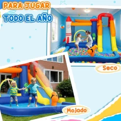 AIYAPLAY Castillo hinchable 5 en 1 con piscina y tobogán
