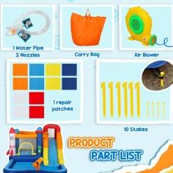 AIYAPLAY Castillo hinchable 5 en 1 con piscina y tobogán