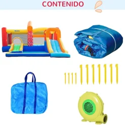 OUTSUNNY Castillo Hinchable con 2 toboganes y 2 camas de salto 380 cm* Castillos Hinchables