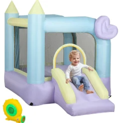 AIYAPLAY Castillo Hinchable con Tobogán Doble y Área de Salto* Castillos Hinchables