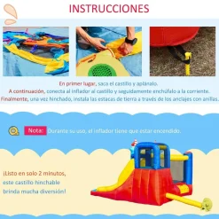 OUTSUNNY Castillo Hinchable con tobogán 265 cm* Castillos Hinchables