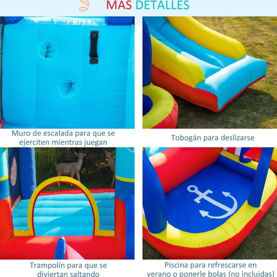 OUTSUNNY Castillo Hinchable con tobogán 265 cm* Castillos Hinchables