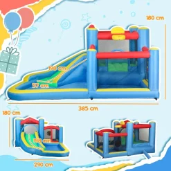AIYAPLAY Castillo inflable 5 en 1 con tobogán y piscinas* Castillos Hinchables