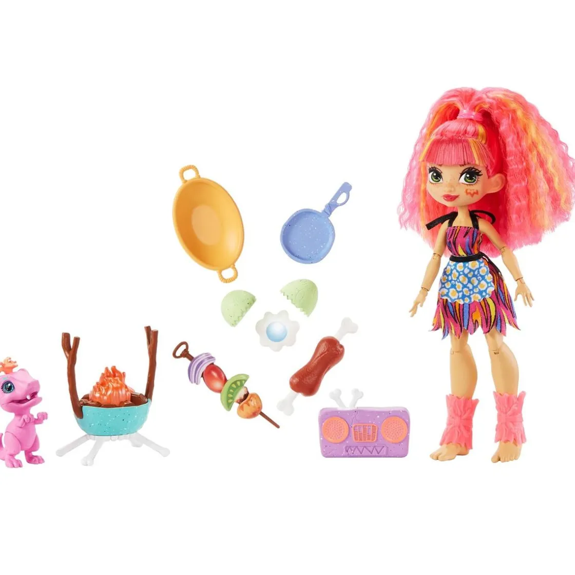 MATTEL Cave Club - Muñeca Emberly - Playset BBQs
