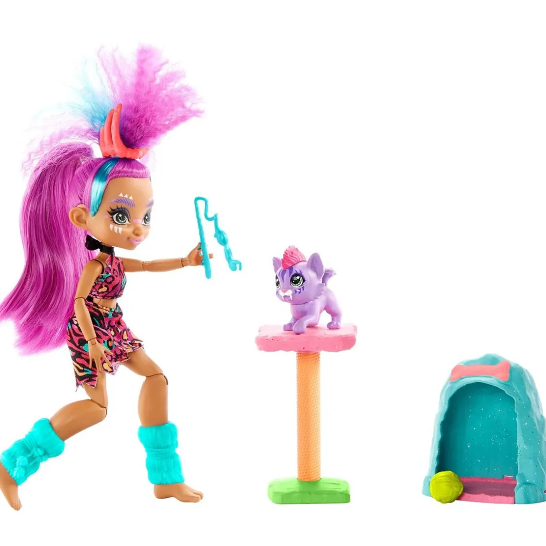 MATTEL Cave Club - Muñeca Roaralai - Playset Gatuno