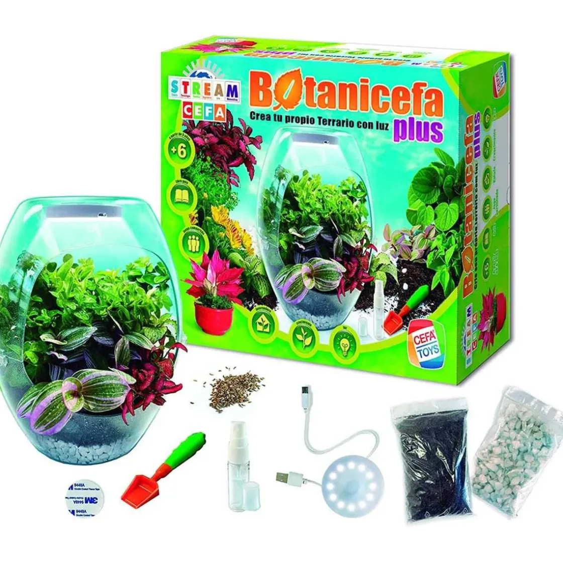 CEFA Toys - Terrario educativo con luz y libro guía Botani Plus ㅤ