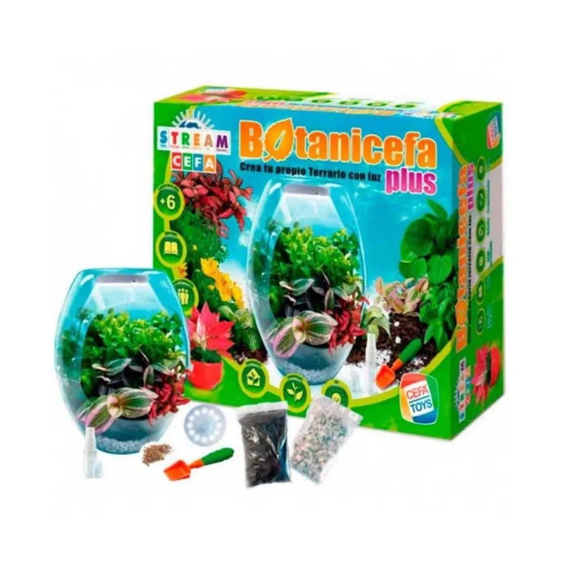 CEFA Toys - Terrario educativo con luz y libro guía Botani Plus ㅤ