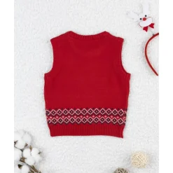 Prenatal Chaleco bebé rojo con bordados* Niño·Bebé Niño 3-36 Meses|Bebé Niño 3-36 Meses·Jerséis Y Cardigans